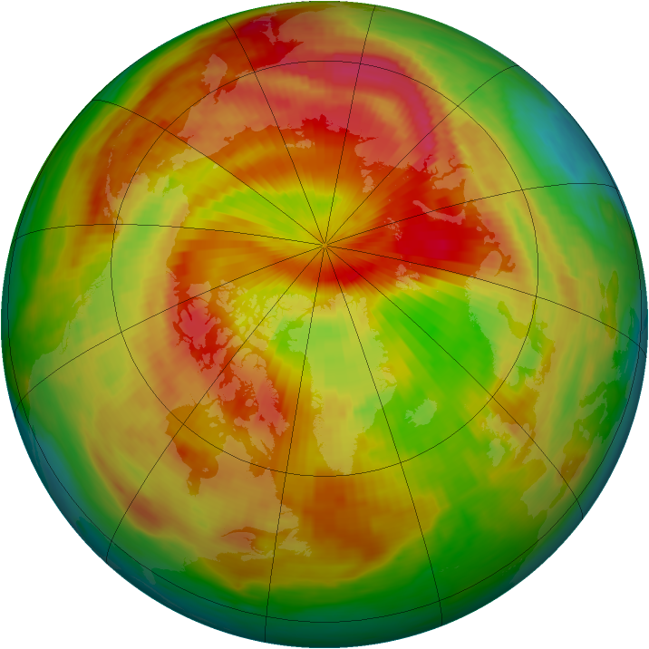 Arctic ozone map for 27 April 1988